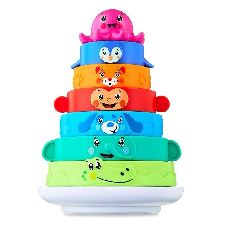 Spark Create Imagine Multicolor Animal Stacking Rings Toy for Kids Ages 3+