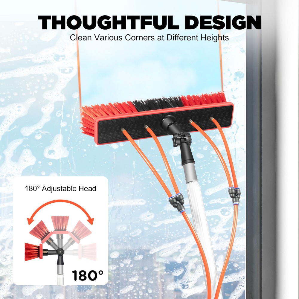 Water Fed Pole Kit Water Fed Brush 26FT For Window Solar Panel Cleaning Washing