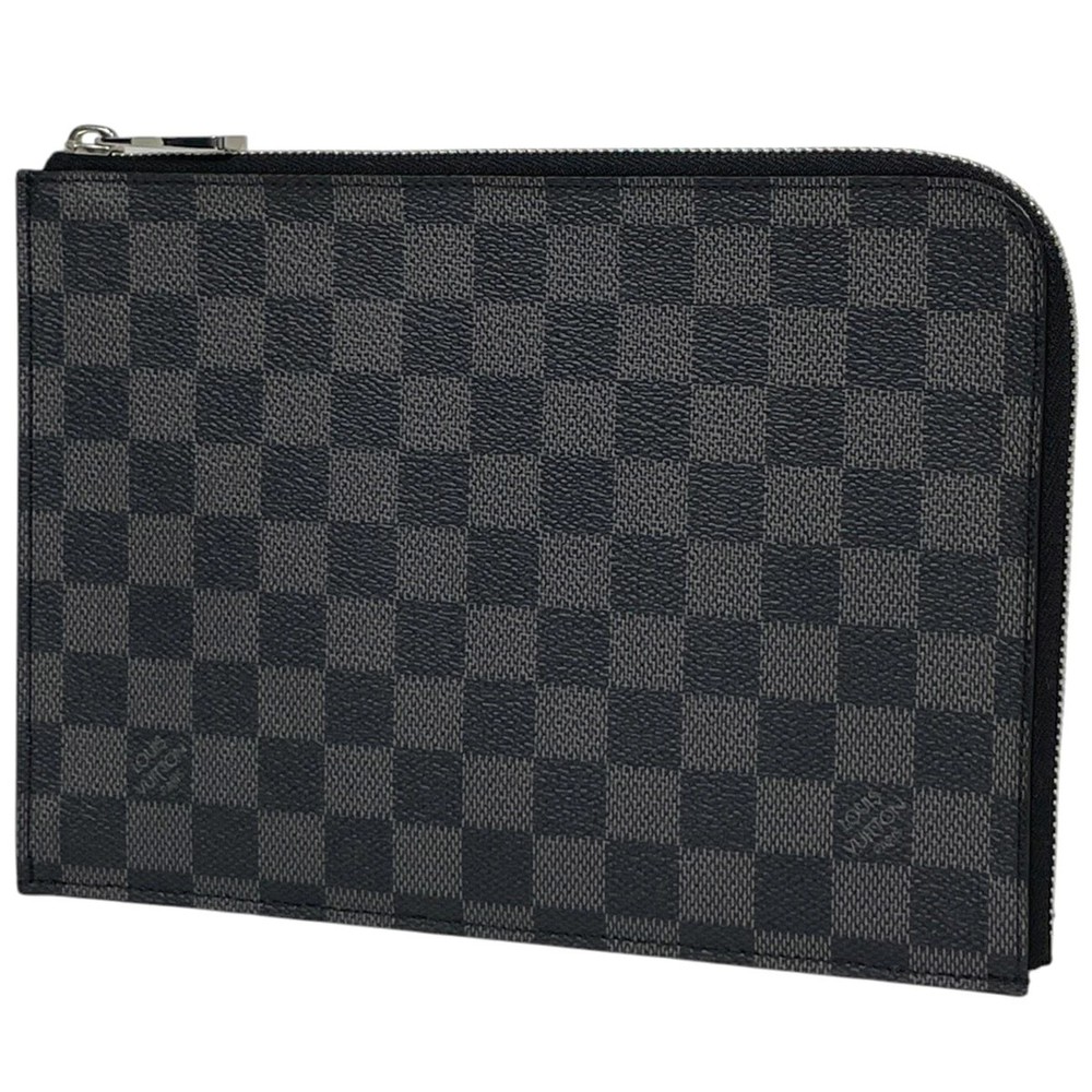 Louis Vuitton Pochette Jour PM Clutch Bag L Zip Clutch Bag Damier Graphite Noir