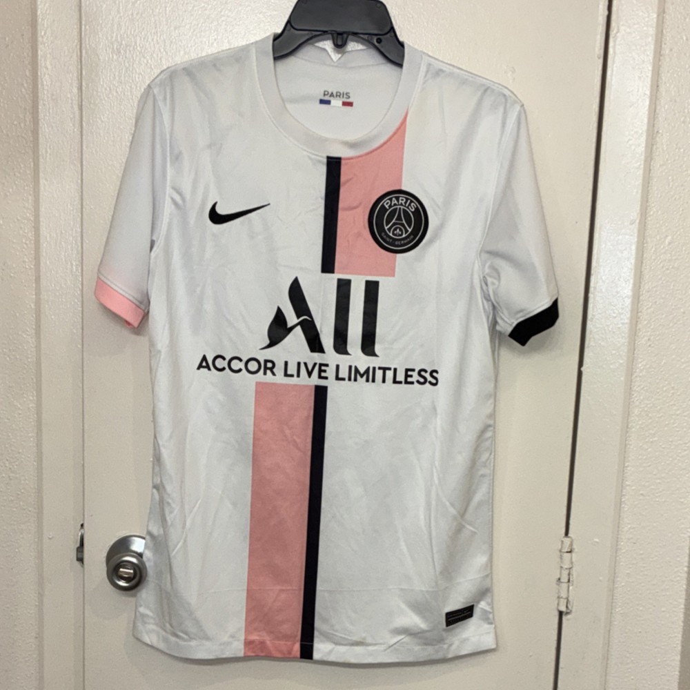 Nike Paris Saint-Germain Lionel Messi #30 Men's Soccer Jersey White Pink Black M