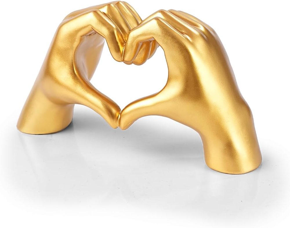 Elegant Gold Gesture Statue for Home Decor on Bookshelf or Coffee Table