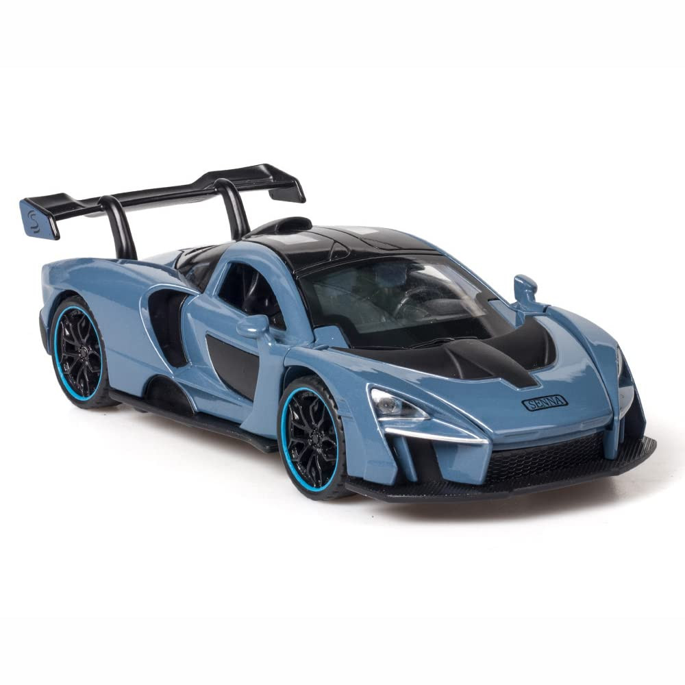 Alloy Collectible Blue McLaren Senna Toy Vehicle Pull Back DieCast Car Model ...