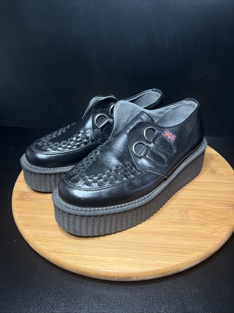 TUK Anarchic Black Leather Creepers A6802 Women’s 5  EUC **No Laces