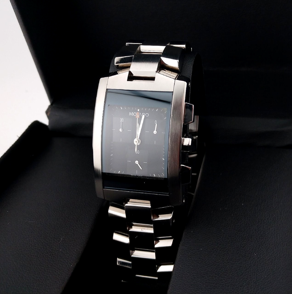 Movado Men's Eliro Chronograph SS W/Blk Dial Model #84.H1.1461 ~ Brand New
