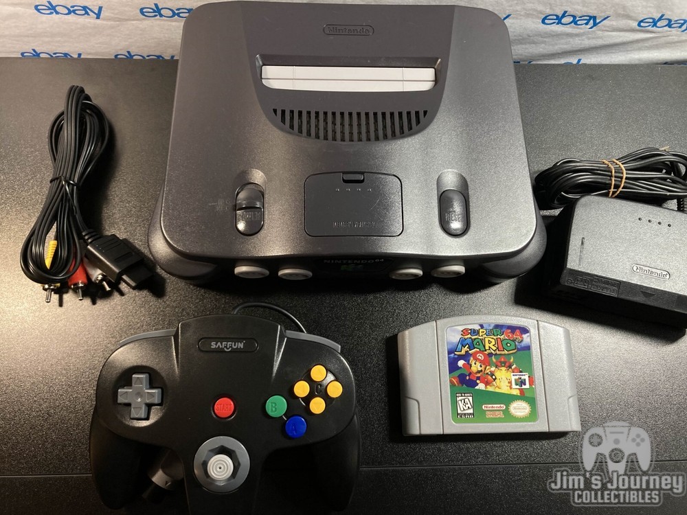 Nintendo 64 N64 Console + Super Mario 64+Controller+Cords