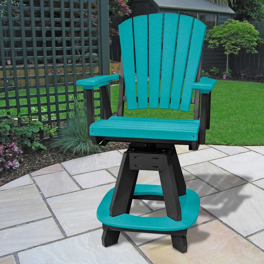 OS Home and Office Model Counter Height Swivel Arm Chair in Aruba Blue on a