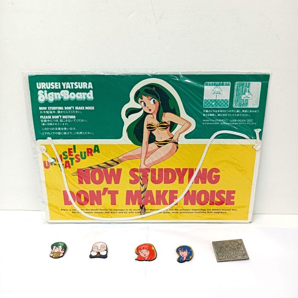 Urusei Yatsura Sign Board Pin Badge Set 6Piece Vintage 1984 Collectible