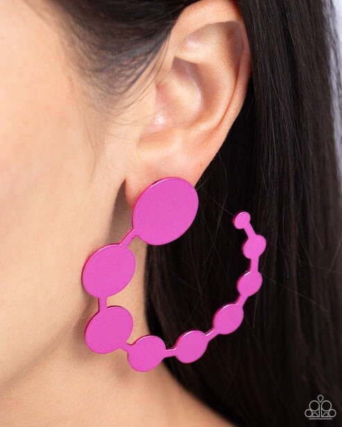 New Paparazzi Jewelry-Have It Both Phase Hoop Earring-Pink