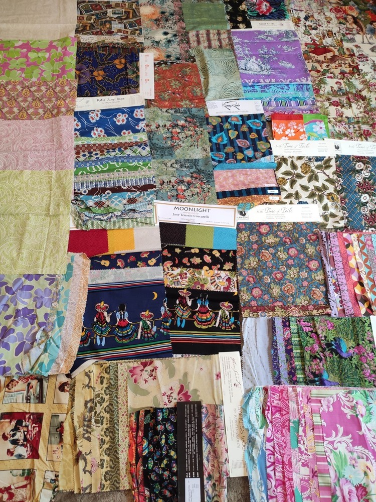 Lot 45+ Yds Cotton Quilting Fabric Quilt Shop Quality Stash Samples Yardage