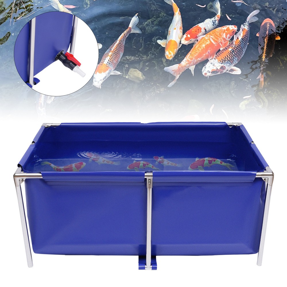 Blue Cuboid Canvas Fish Tank for Koi Breeding and Aquarium Coating