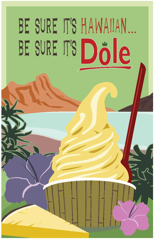 Walt Disney World Dole Whip Dessert Poster 13x19 Satin Finish Art Print