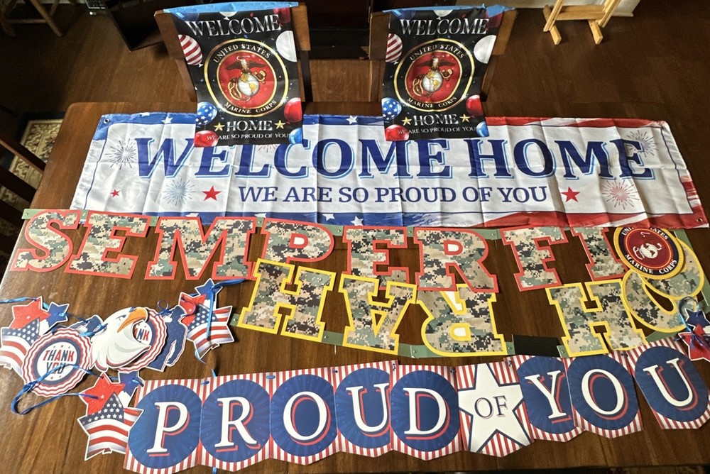 Welcome Home USMC Party Pack Banners And Flags