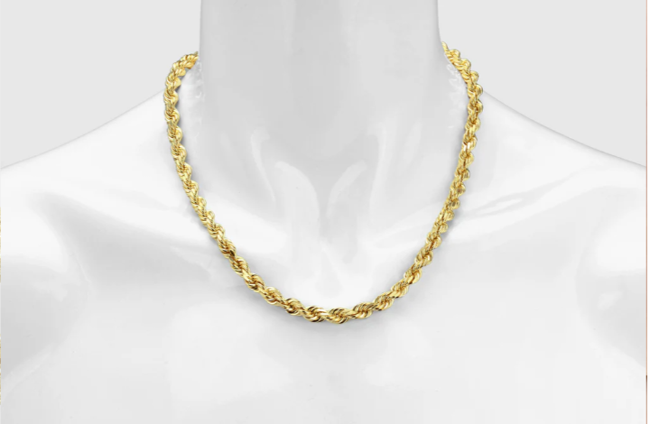 Elegant Solid Gold Rope Necklace for Timeless Style