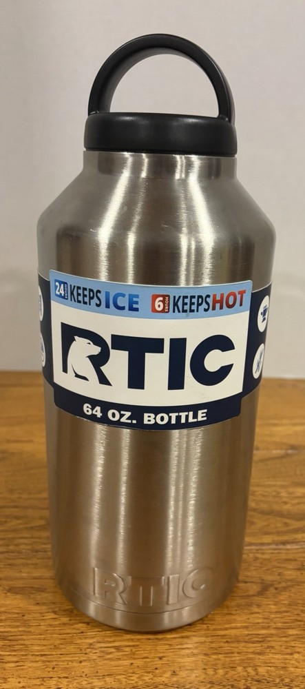 RTIC 64oz Water Bottle Jug Stainless Steel Leak-Proof Half Gallon With Handle