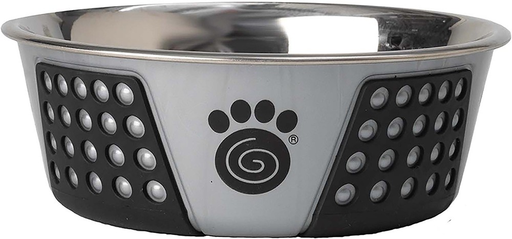 PetRageous 13098 Fiji Stainless Steel Non-Slip Dishwasher Safe Dog Bowl