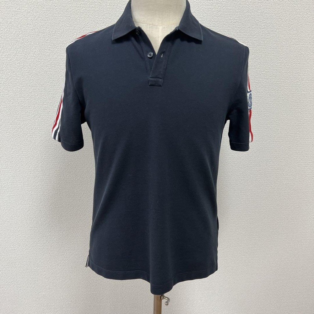 Moncler Gum Blue Pique Polo Shirt with Poro S Logo