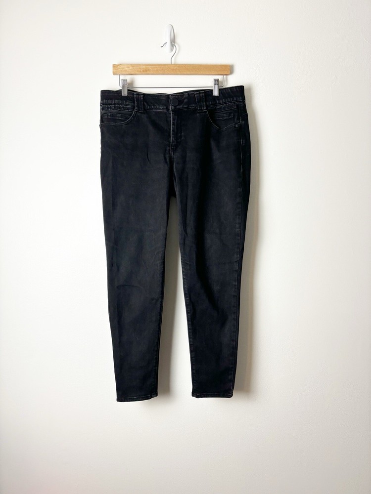 ДЕМОКРАТИЯ • Женские Ab технологии черный эластичной пояс узкие джинсы Sz 14