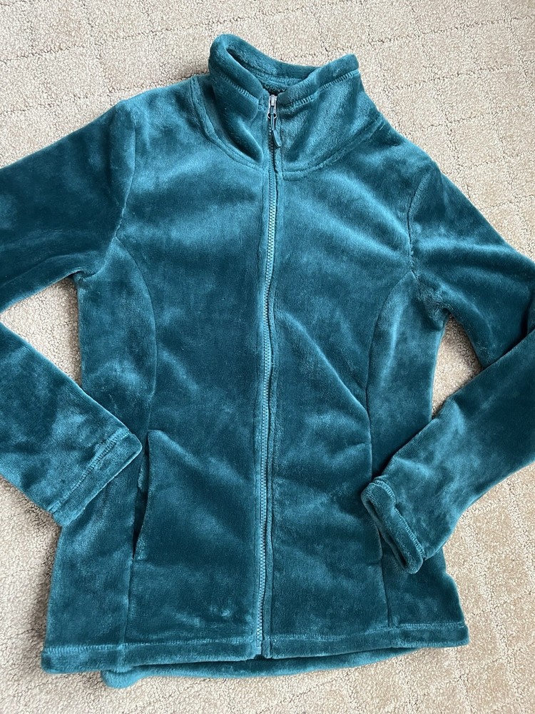 32 Degree Heat Faux Fur Soft Eagles Green Zipper Front Jacket Size XS