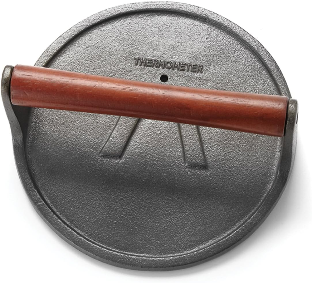 Cast Iron, 8 X 8 X 3.25 Inches, round Grill Press