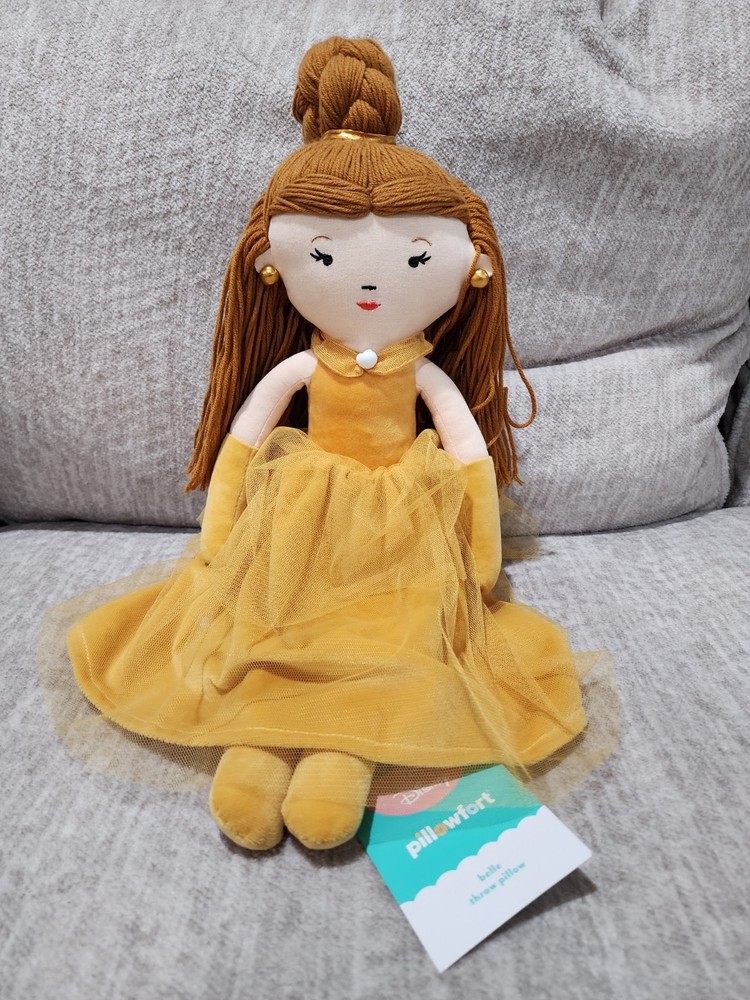 Disney Pillowfort Princess Belle Plush Throw Pillow Doll for Kids