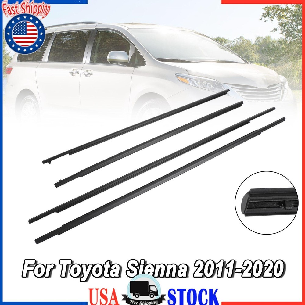 Car Window Weatherstrip Seal Belt Moulding Fit For Toyota Sienna 2011-2020