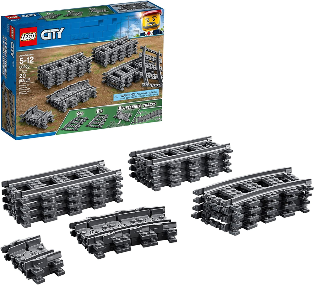 LEGO City Train Track Expansion Set - 20 Extra Pieces for Custom Layouts