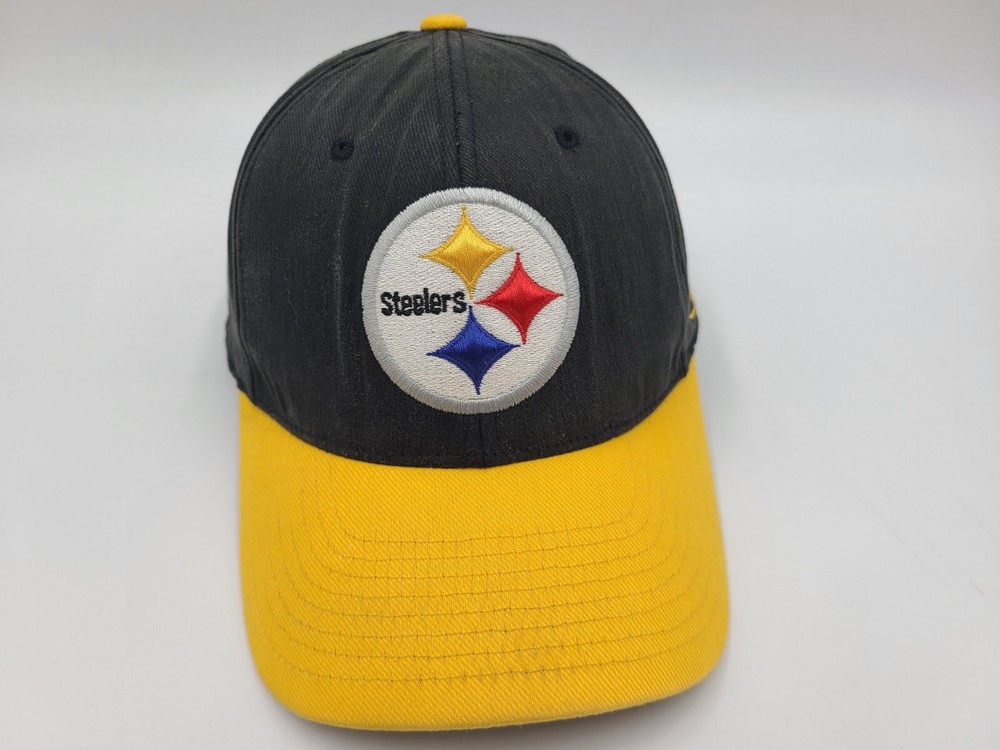 Pittsburgh Steelers Reebok Flex Fitted (Seems L-XL) Hat Cap Men NFL Black Yellow