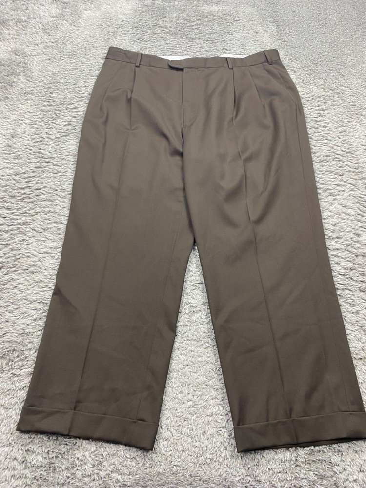 Zanella Pants Men 40x27 Bennett Wool Pleated Cuffed Trousers Formal Slacks Italy