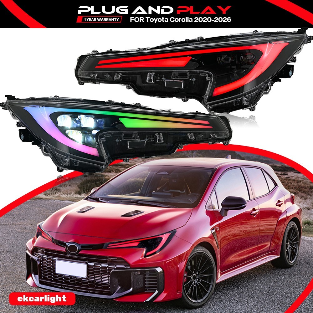 RGB Rainbow LED Headlight For Toyota Corolla 2020-2026 Front Lamp Sequential DRL