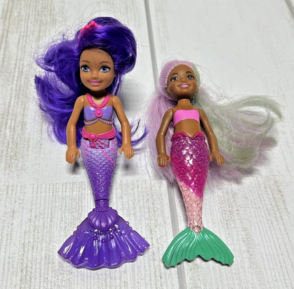 Mattel Barbie Dreamtopia Chelsea Mermaid Doll 6 inch Rainbow Cove Lot of 2