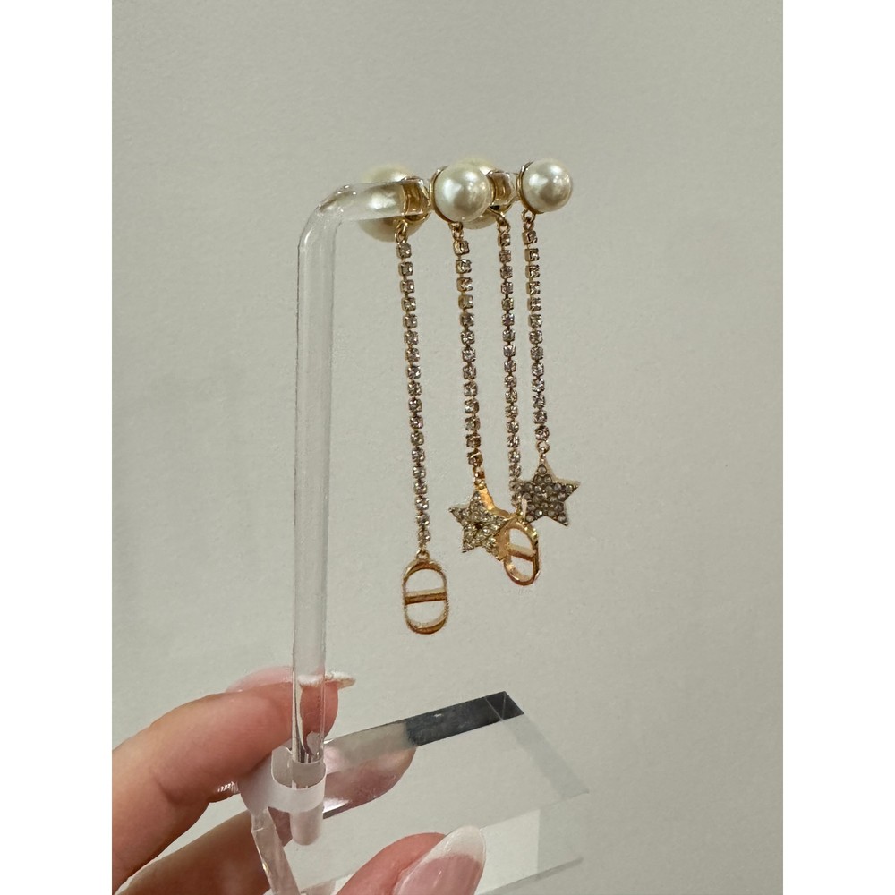 CHRISTIAN DIOR - Tribales Pearl CD Drop Earrings, Gold/Pearl