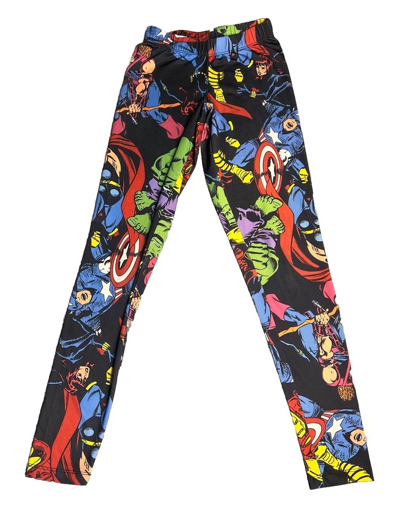 Marvel Comics Action Heroes Black Graphic Print Women’s XS Leggings
