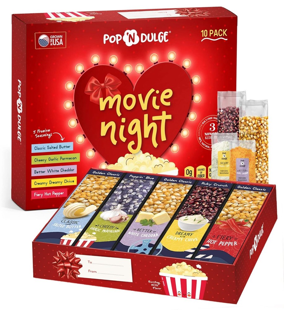 Valentines Day Movie Night Popcorn Gift Set for Her-image