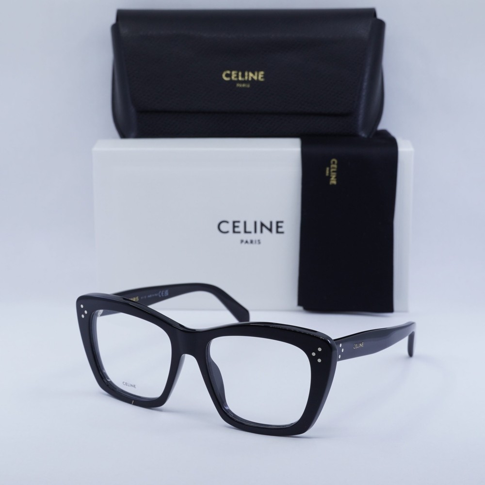 Celine CL50108I 001 Shiny Black 54mm Eyeglasses Authentic and Brand New