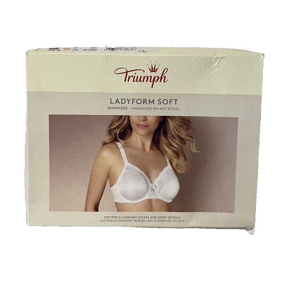 TRIUMPH LADYFORM SOFT MINIMIZER UNDERWIRED BRA NUDE 42 E NEW IN BOX