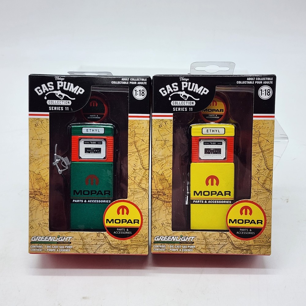 1/18 Greenlight MOPAR 1951 Wayne 505 Vintage Gas Pump Diecast Chase Lot of 2
