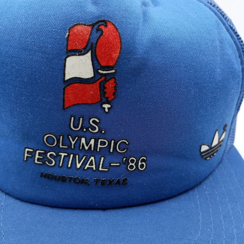 Vintage Adidas Snapback U.S. Olympic Festival 1986 Houston Red White Blue Cap