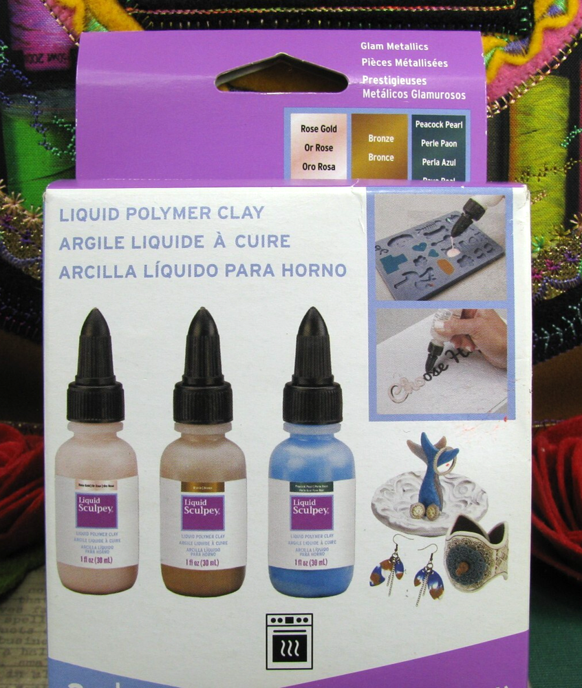 Liquid Sculpey Metallic Glam 3-Piece Polymer Clay Set - New Clearance - Bakeable