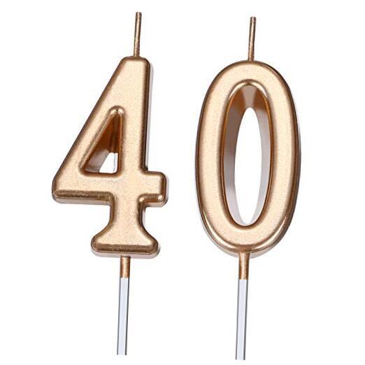 Birthday Candles Cake Number Candles Happy Birthday Cake Champagne Gold 40th