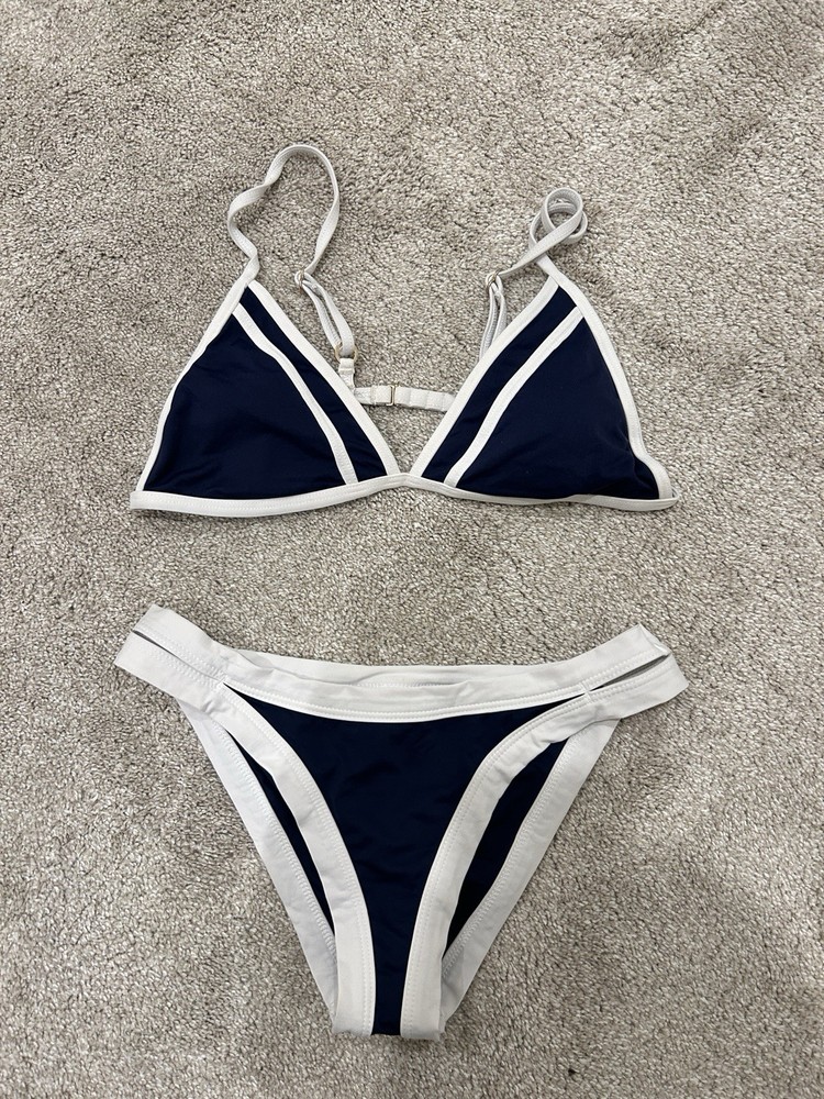 L*space Navy with White Trim Bikini Bottoms