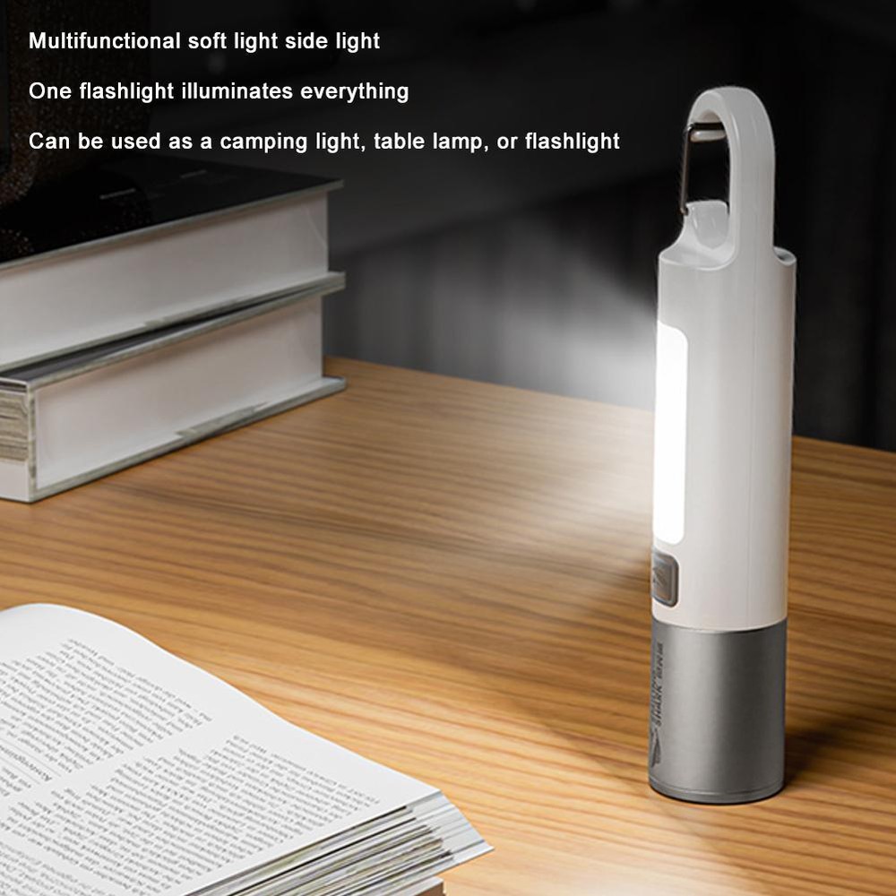 Portable LED Flashlight USB Rechargeable With Hook Zoomable Torch Sell D9H7