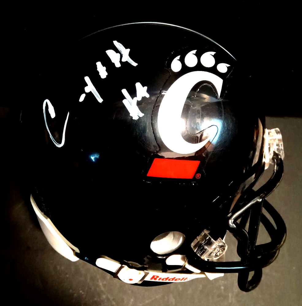 COBY BRYANT Cincinnati Bearcats SIGNED Mini Helmet JSA COA SEAHAWKS