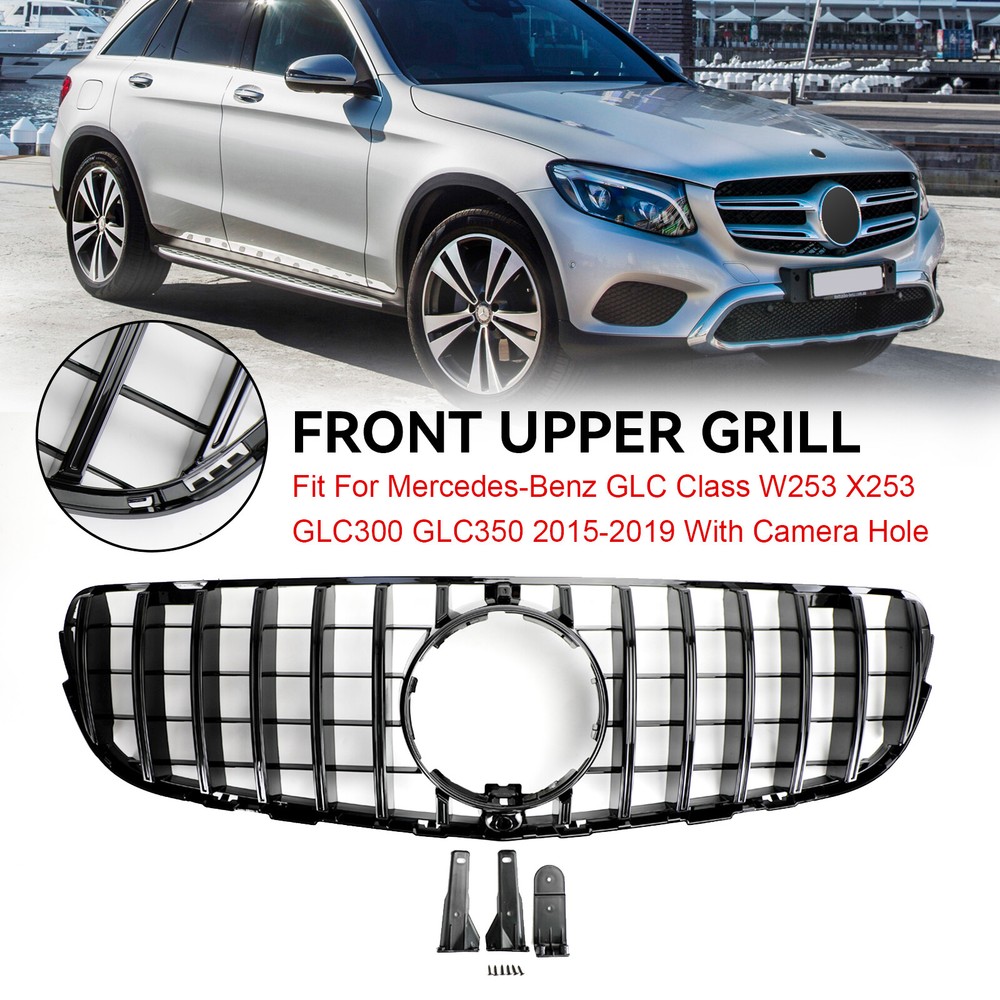 1× Front Bumper Grille For 15-19 Mercedes-Benz GLC Class W253 X253 GLC300 GLC350