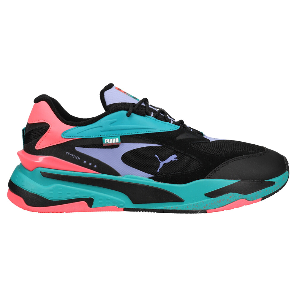 PUMA RsFast Lace-Up Sneakers for Men in Black Blue Pink Purple - 388625