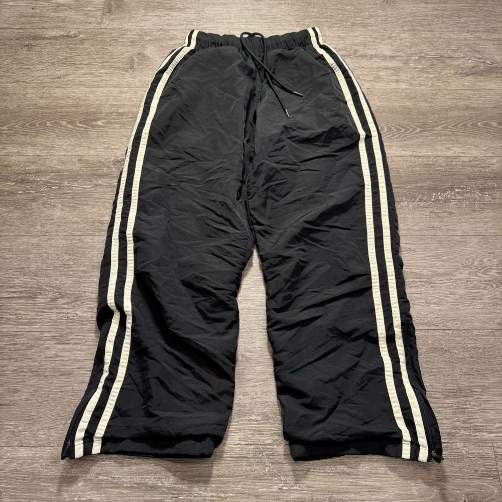 Young LA Pants Mens Small Black White Stripe Track Warm Up Casual 24x27 Fitness