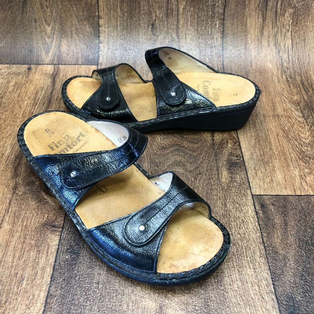 Finn Comfort Blue 2 Strap Hook & Loop Women's 1.5