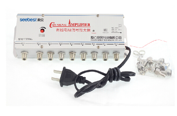 8-Way CATV Antenna Signal Booster Splitter 20dB 220V USA