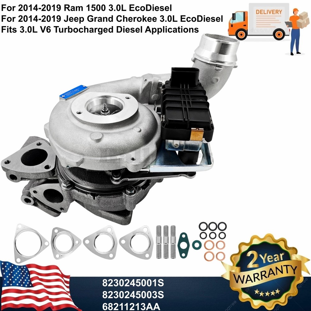 Turbocharger w/ Actuator 8230245005S For 2014-2019 Dodge Ram Jeep 3.0L EcoDiesel