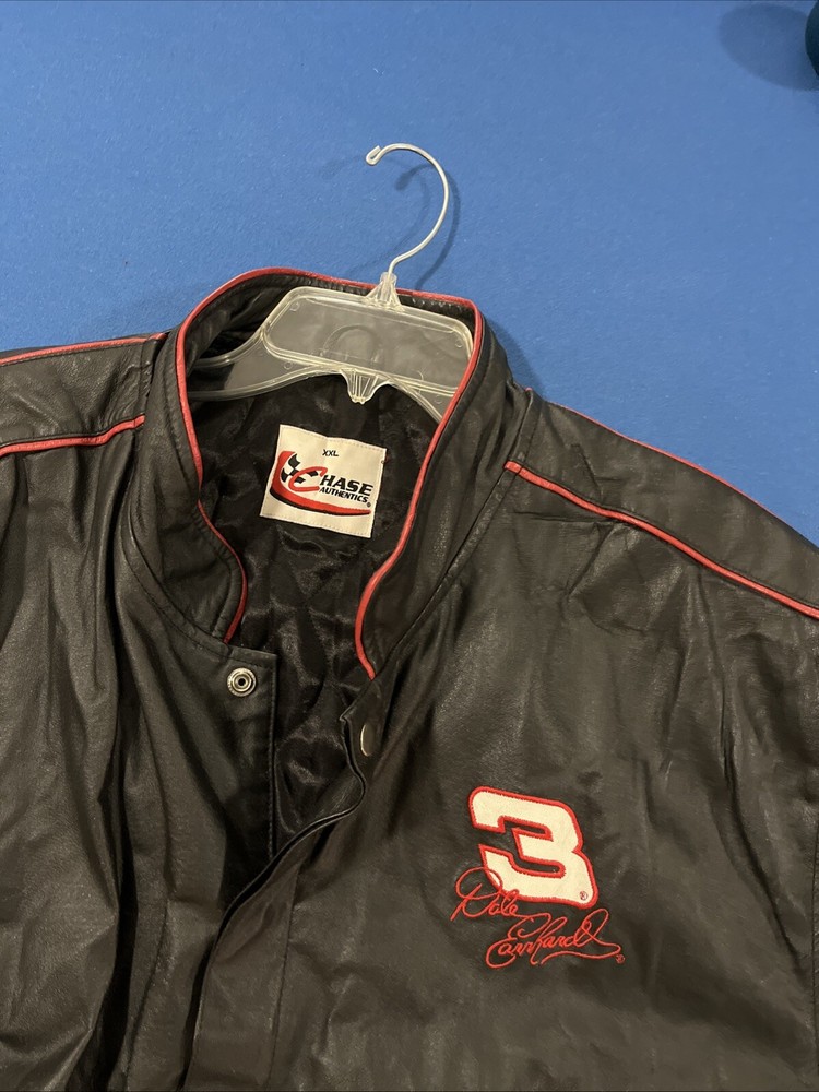 Dale Earnhardt Sr. Leather Jacket Mens XXL Black The Intimidator #3 Chase Auth.