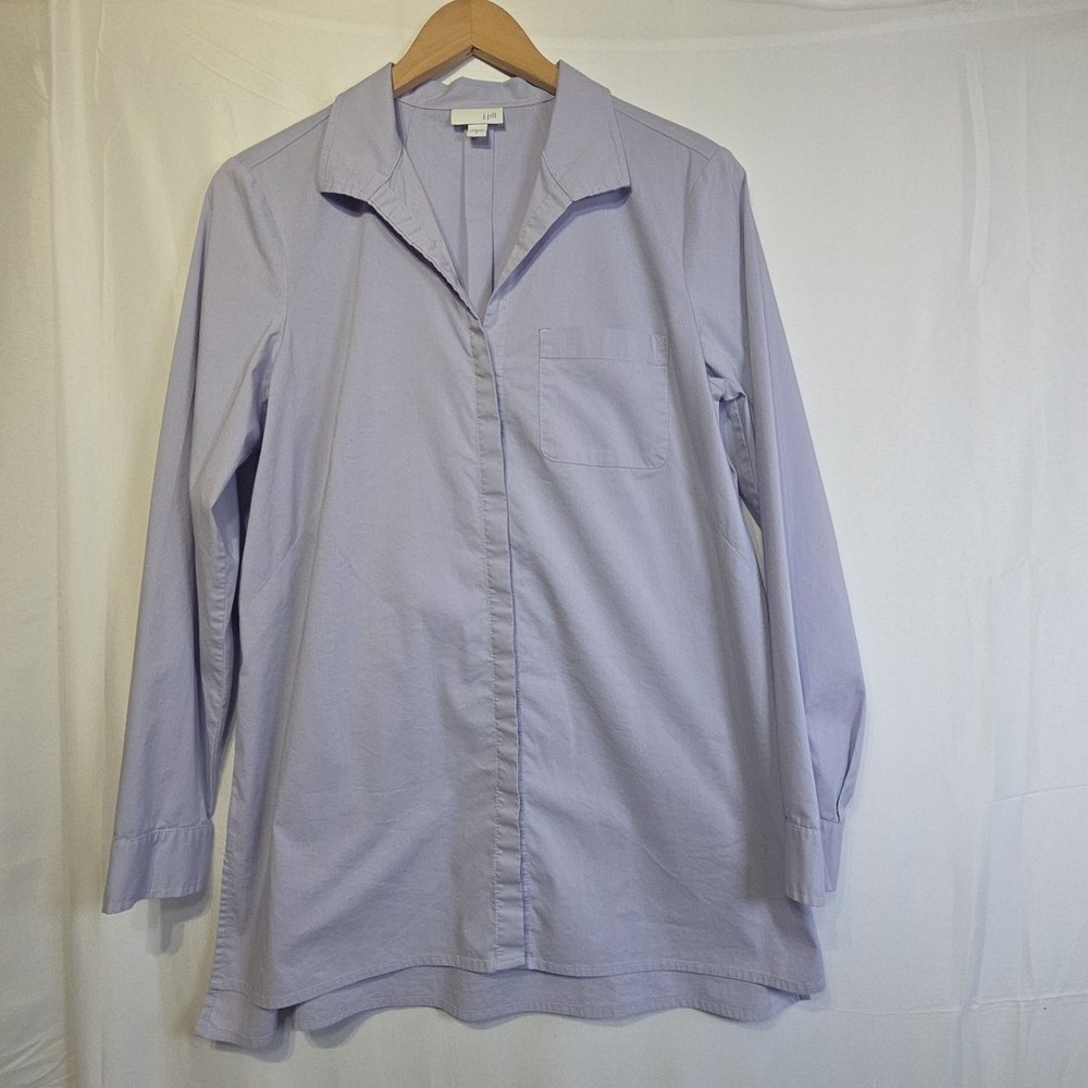J. Jill Small Lavender Button Front Shirt Long Sleeve Stretch Cotton Blend Casua